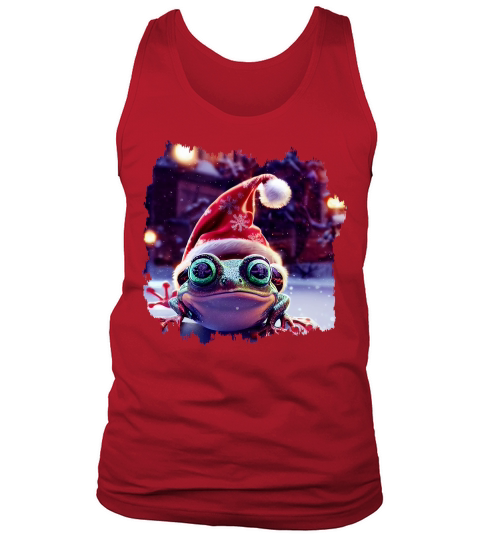Cute Little Frog With Santa Hat Tank Top Unisex