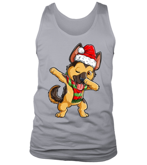 Dabbing German Shepherd Santa Christmas Gifts Kids Tank Top Unisex