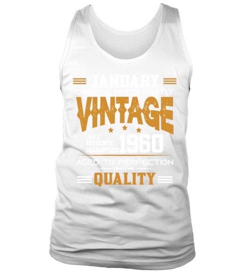 Vintage Aged To Perfection January 1960 Tank Top Unisex