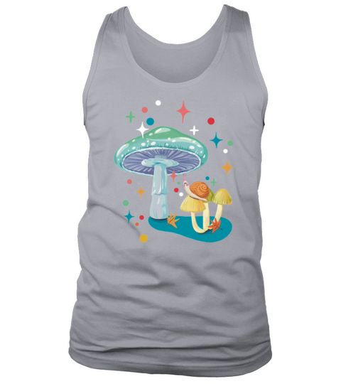 Vintage cozy green mushroom and snail Tank Top Unisex