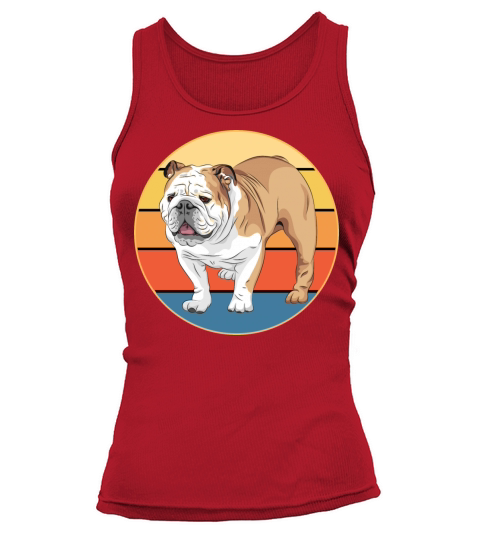 Bulldog Dog Breed Vintage Retro Sunset Tank top Woman