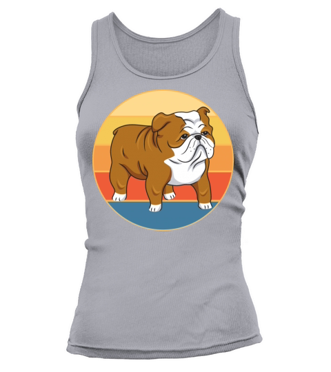 Bulldog Dog Breed Vintage Retro Sunset Tank top Woman