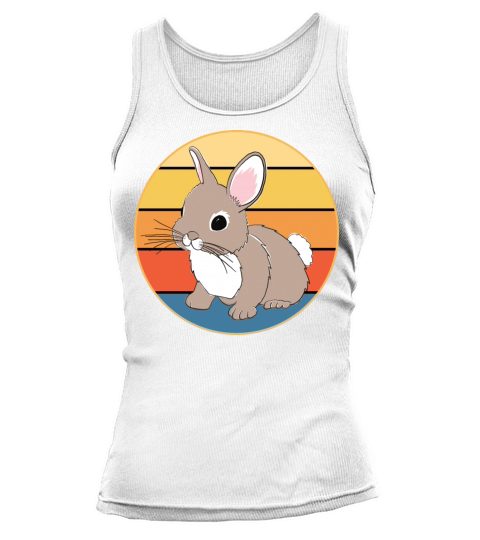 Cute Rabbit Bunny Retro Sunset Vintage Animal Pet Tank top Woman