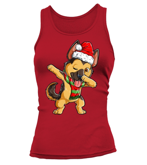 Dabbing German Shepherd Santa Christmas Gifts Kids Tank top Woman