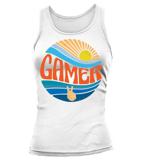 Gamer Shirt Vintage Sunset Gamer Groovy Tie Dye Tank top Woman