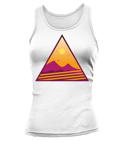 vintage abstract sunset triangle Tank top Woman