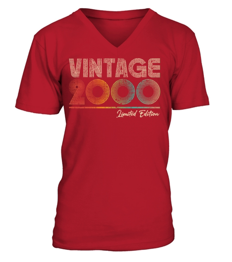 23 Years Old Vintage 2000 23rd Birthday Gifts V-Neck T-shirt