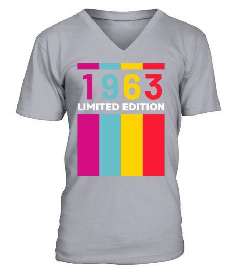 60 Years Vintage 1963 Retro 60th Birthday V-Neck T-shirt