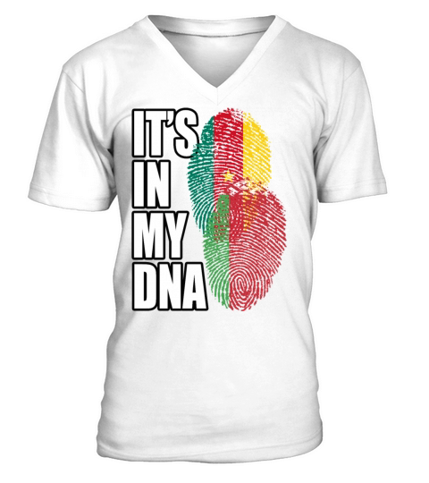 Belarusian And Cameroonian Mix Heritage DNA Flag V-Neck T-shirt