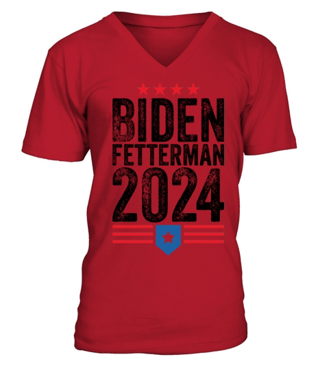 Biden Fetterman 2024 Vintage V-Neck T-shirt
