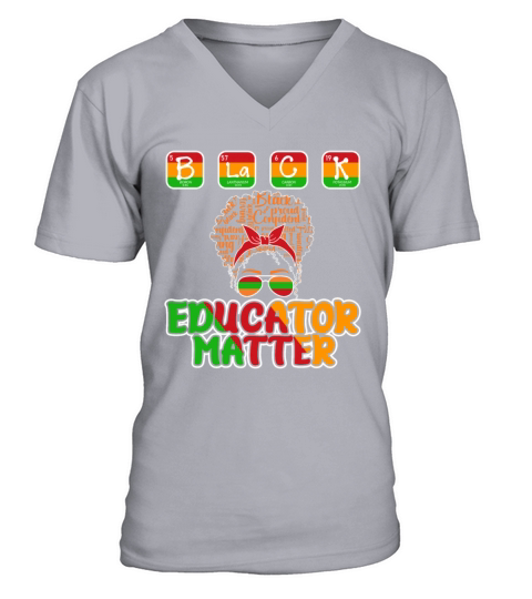Black Educator Matter Black History Month V-Neck T-shirt