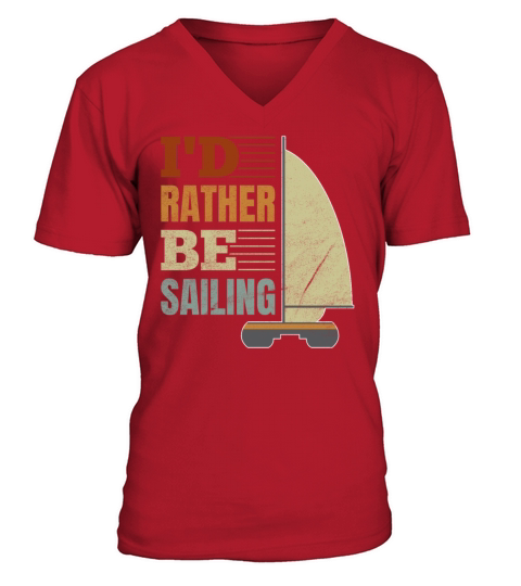 Catamaran Captain Id Rather Be Sailing V-Neck T-shirt