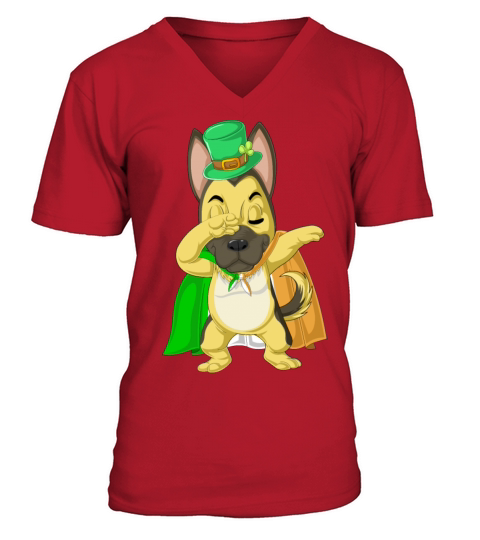 Dabbing german shepherd V-Neck T-shirt