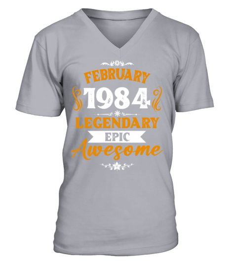 February 1984 Legendary Birthday Present V-Neck T-shirt