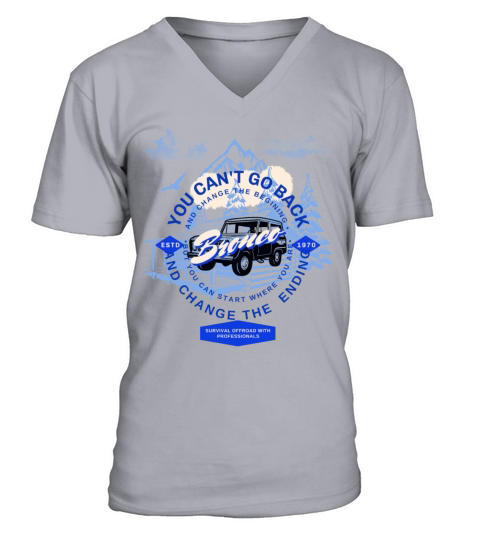 ford bronco white shirt vintage V-Neck T-shirt