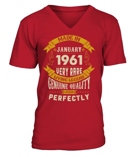 January 1961 Vintage Birthday Present V-Neck T-shirt