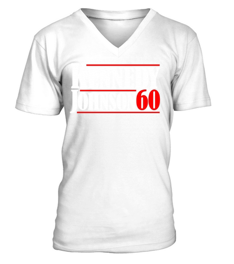 Kennedy Johnson 60 Vintage President Kennedy V-Neck T-shirt