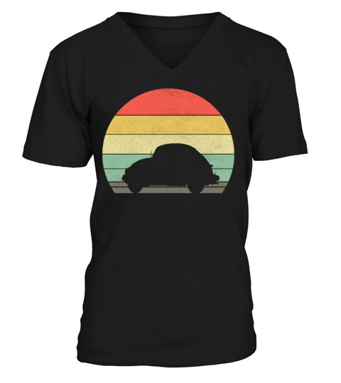 Retro Sportscar Car Vintage Sunset Musclecar Gift V-Neck T-shirt