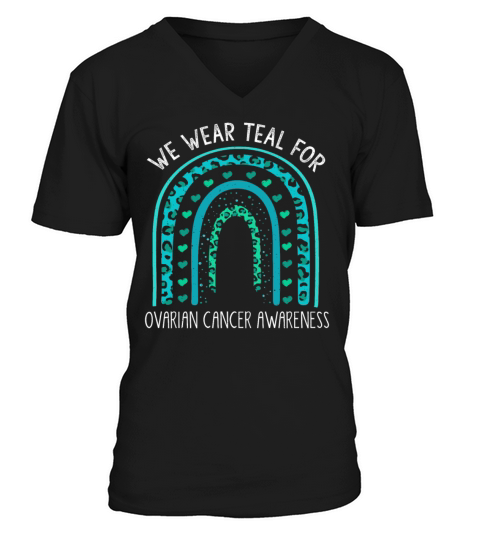 September Teal Ribbon Ovarian Cancer Awareness V-Neck T-shirt