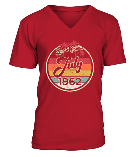 Vintage 80s July 1962 60th Birthday Gift Idea V-Neck T-shirt