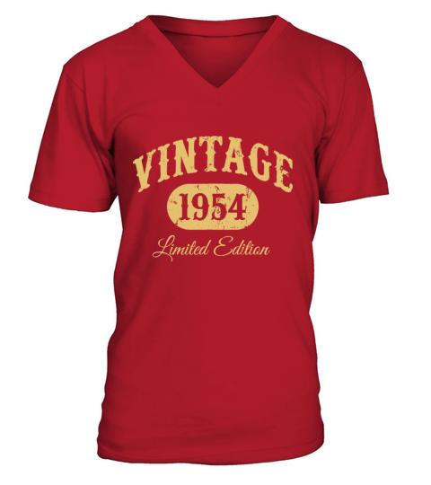 Vintage Born In 1954 Limited Edition Birthday V-Neck T-shirt