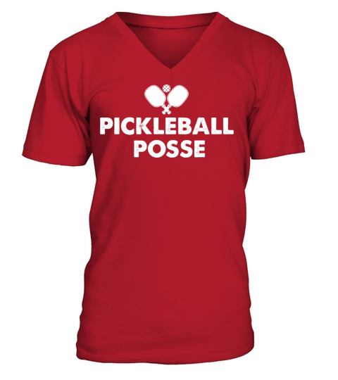 Vintage Pickleball Posse Funny Pickleball V-Neck T-shirt