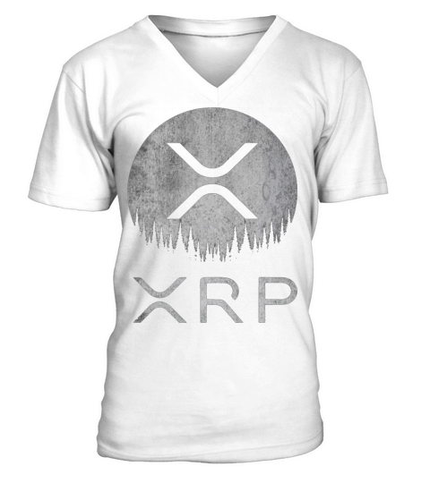 Vintage XRP Coin in The Moon V-Neck T-shirt