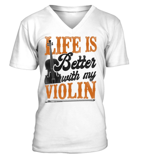 Violin Violinist Vintage Life Is V-Neck T-shirt