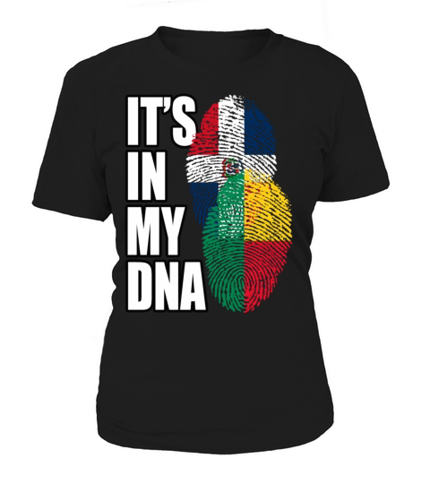 Beninese And Dominican Mix Heritage DNA Flag Women's T-Shirt