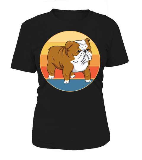 Bulldog Dog Breed Vintage Retro Sunset Women's T-Shirt