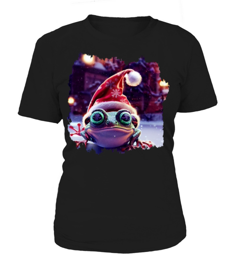 Cute Little Frog With Santa Hat Women's T-Shirt