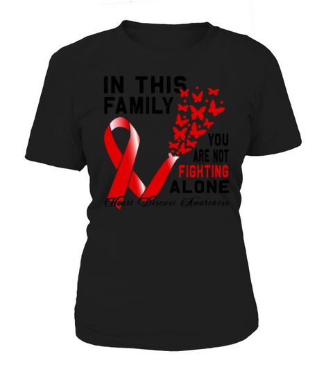 Fighter Family Red Ribbon Heart Disease Women's T-Shirt