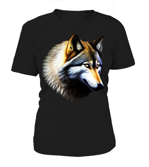 Wolf artwork design predator face imprint Women's T-Shirt