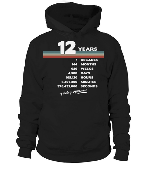 12nd Birthday Vintage 12 Years Old Retro 144 Hoodie Unisex