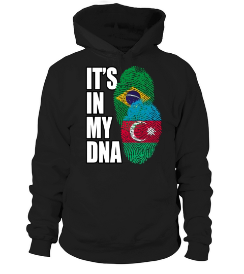 Azerbaijani And Brazilian Mix Heritage DNA Flag Hoodie Unisex