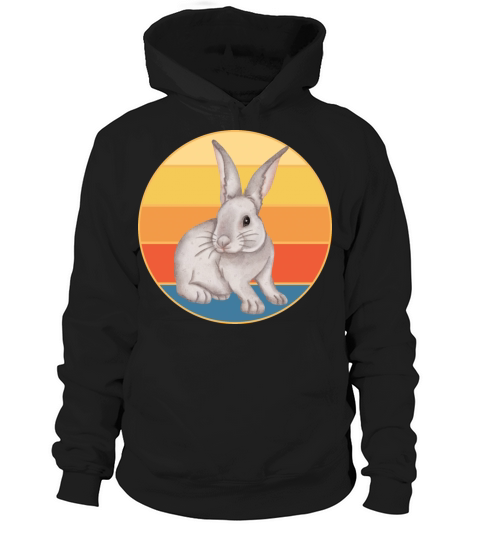 Cute Rabbit Bunny Retro Sunset Vintage Animal Pet Hoodie Unisex