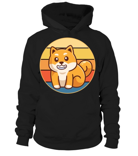 Cute Shiba Inu Dog Breed Vintage Retro Sunset Hoodie Unisex