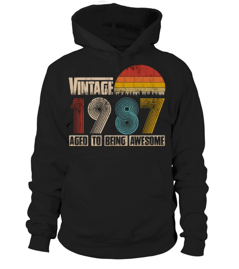 Vintage 1987 Design 33 Years Old 33rd Birthday For Hoodie Unisex