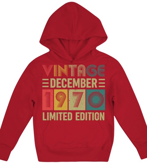 50 Years Old Gifts Vintage December 1970 50Th Birt Kids Hoodie