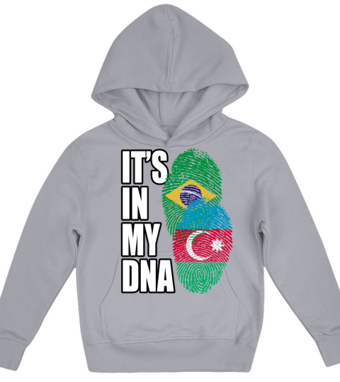 Azerbaijani And Brazilian Mix Heritage DNA Flag Kids Hoodie