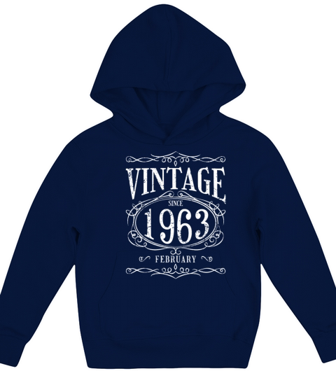Birthday - Vintage since February 1963 Kids Hoodie