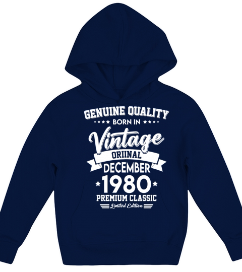 Born In December 1980 Original Vintage Kids Hoodie