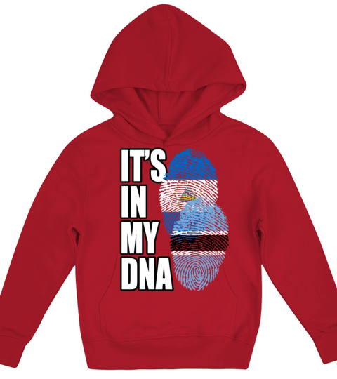 Botswana And Nicaraguan Mix Heritage DNA Flag Kids Hoodie