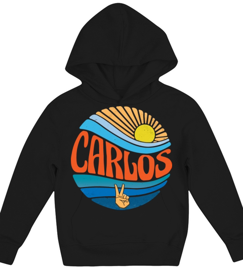 Carlos Shirt Vintage Sunset Carlos Groovy Tie Dye Kids Hoodie