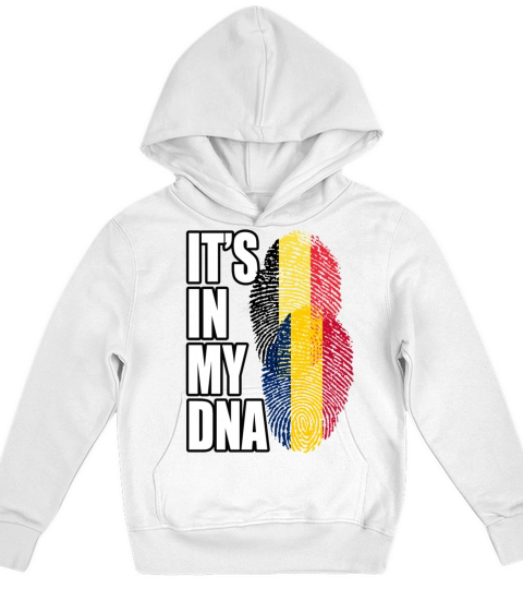 Chadian And Belgian Mix Heritage DNA Flag Kids Hoodie