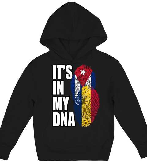Chadian And Cuban Mix Heritage DNA Flag Kids Hoodie