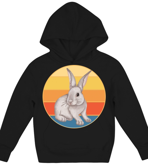 Cute Rabbit Bunny Retro Sunset Vintage Animal Pet Kids Hoodie