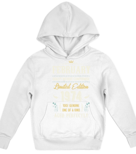 February 1974 Vintage Birthday Present Kids Hoodie