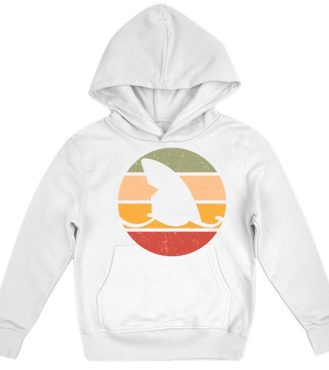 National Retro Day Vintage Old Classic Shark Kids Hoodie
