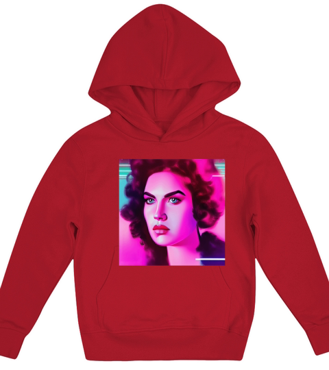 Retrowave Synthwave 80s Character Design Kids Hoodie